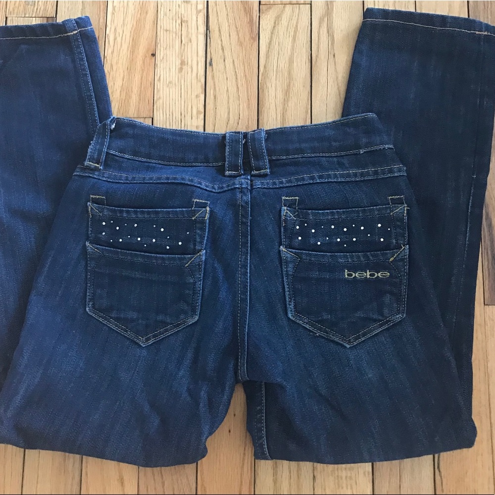Bebe rhinestone Capri cropped jeans size 24